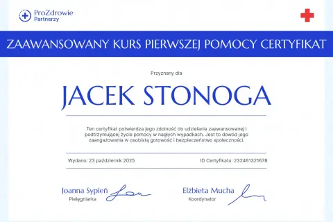 Kto może wystawić zaświadczenie o ukończeniu kursu pierwszej pomocy?